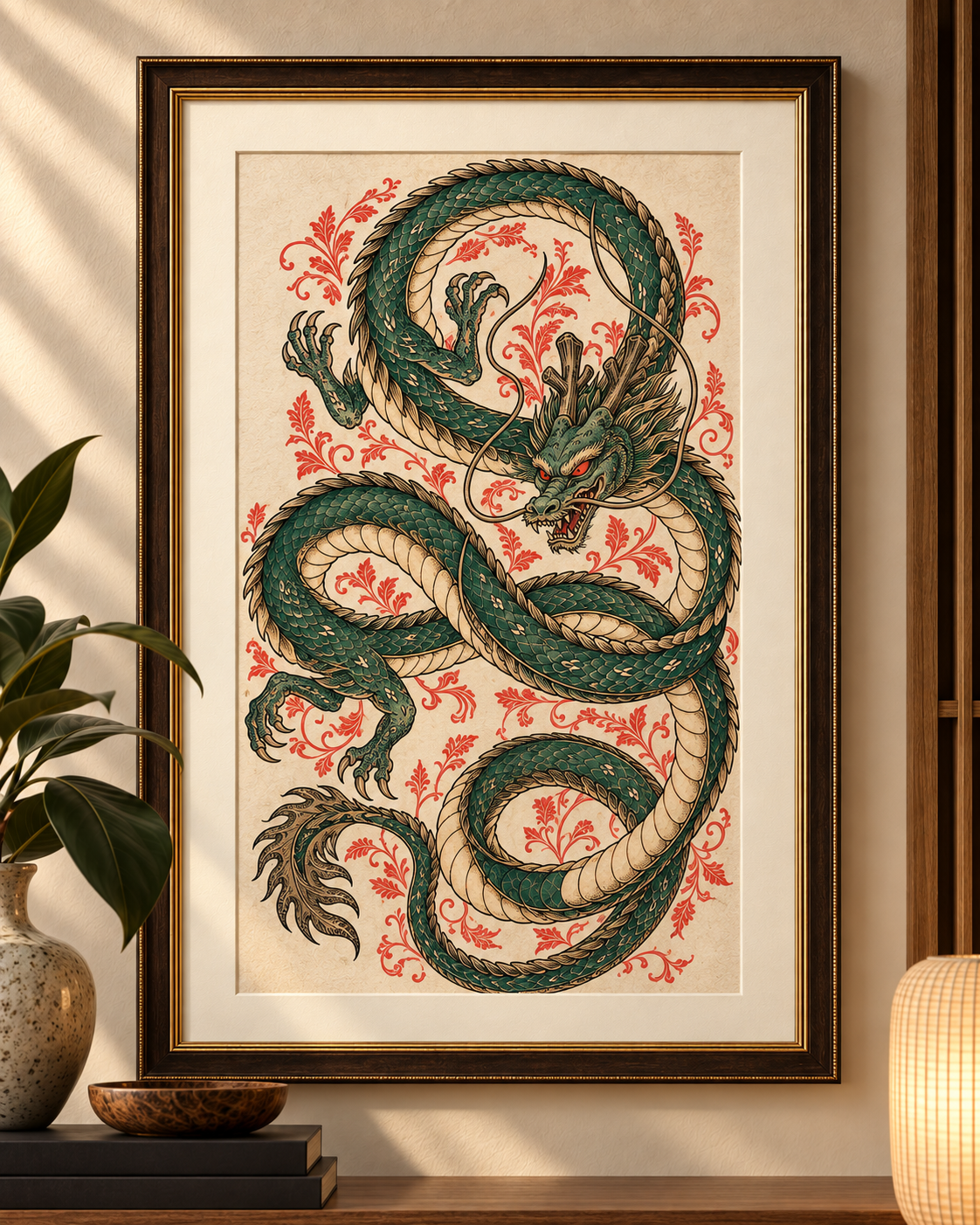Visualización enmarcada del dragón oriental