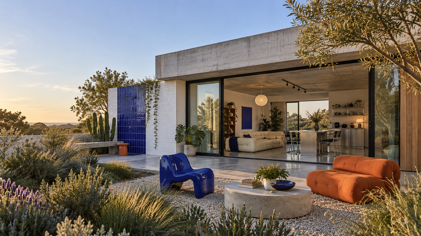 Visualización conceptual de TOKO HAUS al atardecer